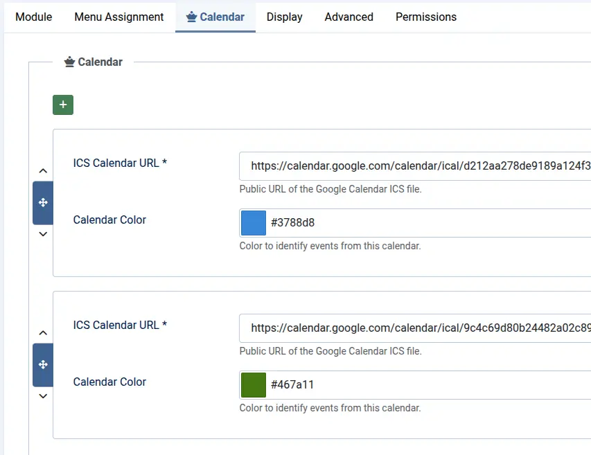 JT | GCalendar backend settings